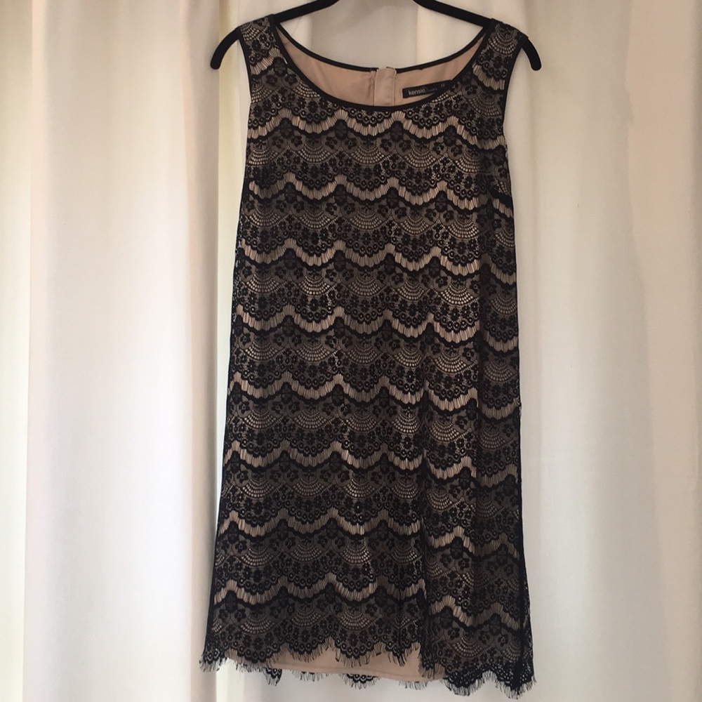 Kenzie black and cream lace dress